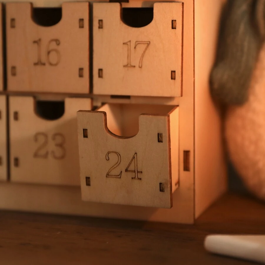 Personalised Wooden Winter Scene Advent Calendar 5 Personalised Wooden Winter Scene Advent Calendar - Image 3