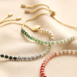 Adjustable Pink Ombre Stone Bracelet In Gold -Jellycat Christmas Store adjustable ombre stone bracelet gold o21a3975copy 900x900 1