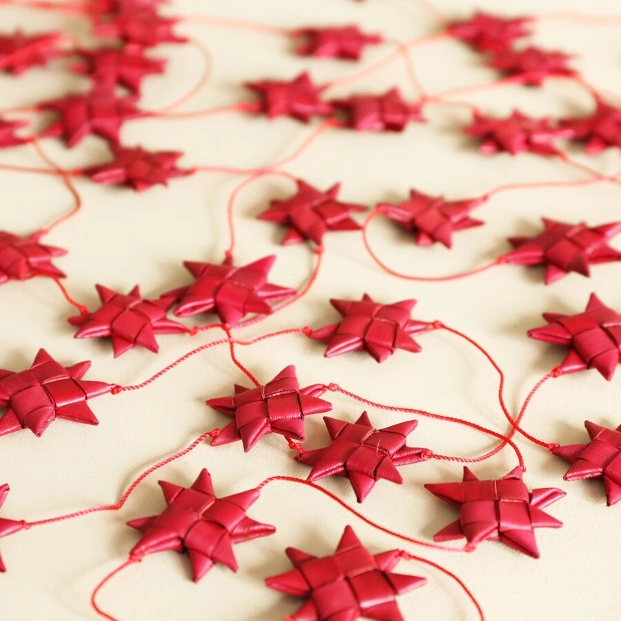 Afroart Red Stars On A String Garland 3 Afroart Red Stars On A String Garland