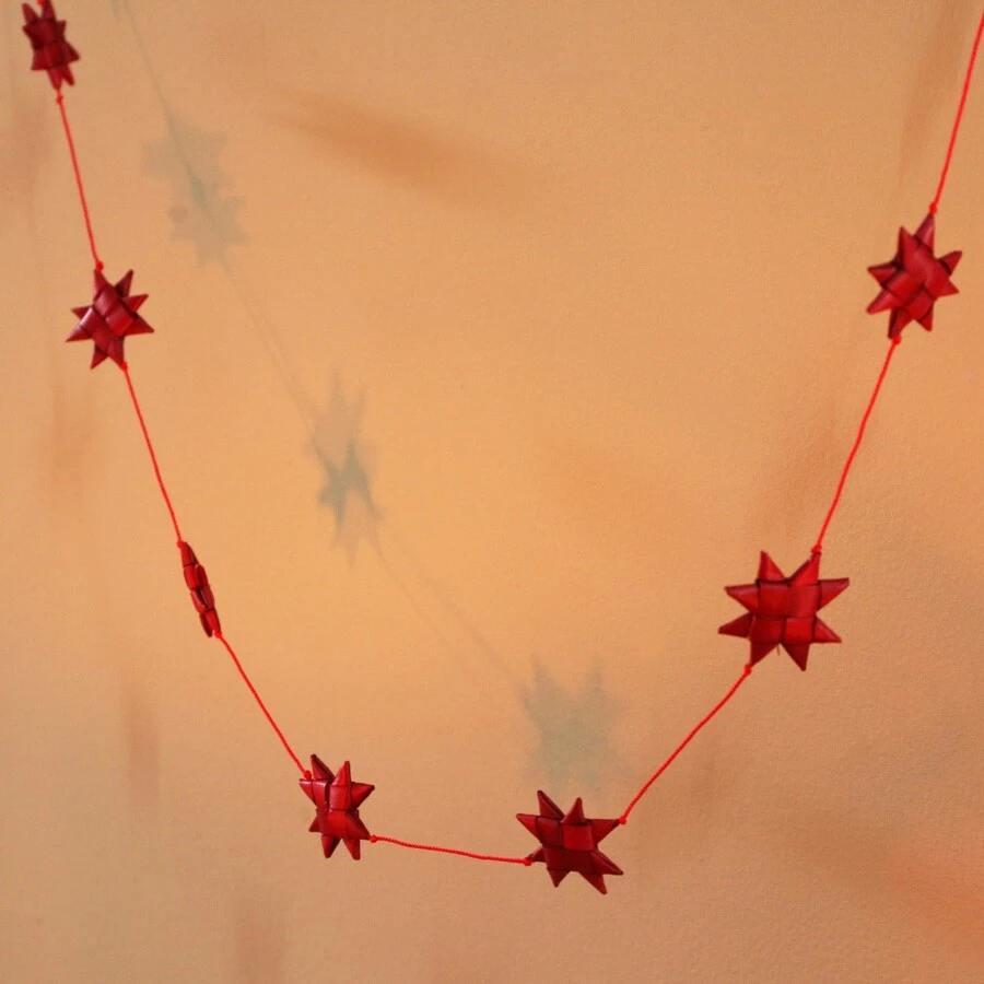 Afroart Red Stars On A String Garland 6 Afroart Red Stars On A String Garland - Image 4