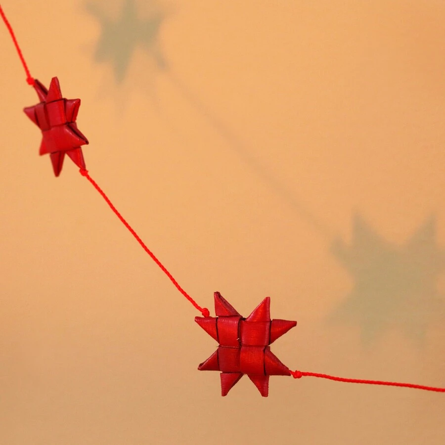 Afroart Red Stars On A String Garland 7 Afroart Red Stars On A String Garland - Image 5