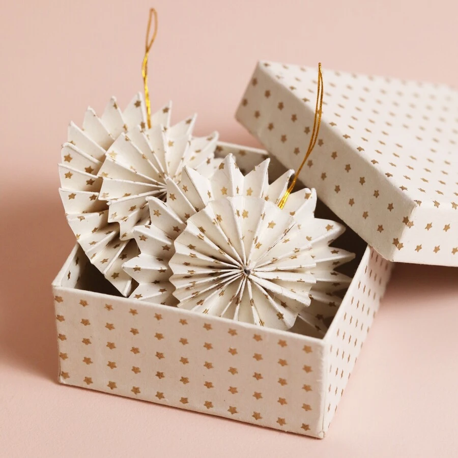 Afroart Set Of 2 White And Gold Layered Pinwheel Hanging Decorations 4 Afroart Set Of 2 White And Gold Layered Pinwheel Hanging Decorations - Image 2