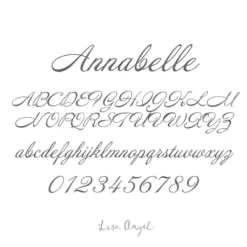 Personalised 500ml Family Christmas Spiced Gin -Jellycat Christmas Store annabelle font collage 900x900 2