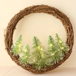 Battery Powered Woodland Tree Light Up Wreath