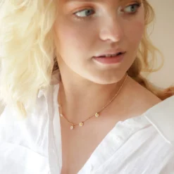 Beaded Daisy Satellite Chain Necklace In Gold -Jellycat Christmas Store beaded daisy satellite chain necklace gold 443a6553 900x900 2