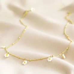 Beaded Daisy Satellite Chain Necklace In Gold -Jellycat Christmas Store beaded daisy satellite chain necklace gold 4x3a5607 900x900 1