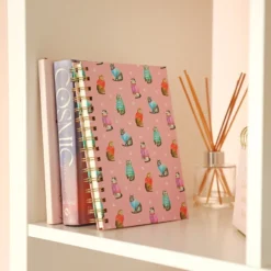 Pink Cat Print Notebook -Jellycat Christmas Store cat notebook 4x3a1947 copy 1 900x900 1
