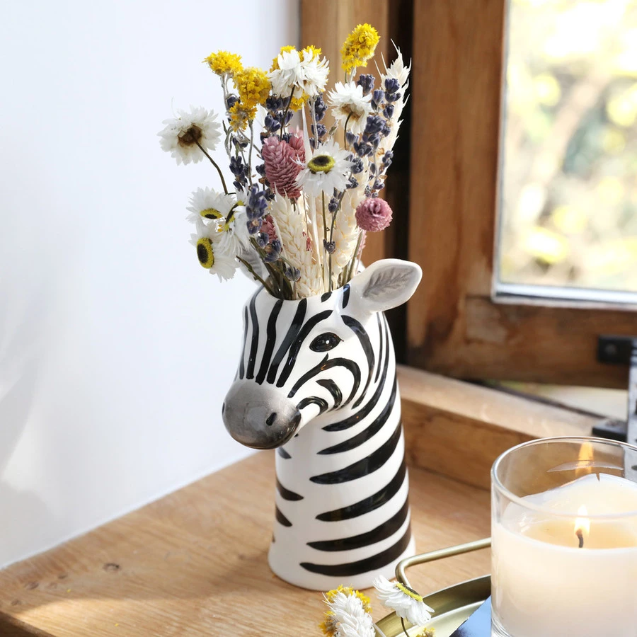Ceramic Zebra Head Vase, H17cm 7 Ceramic Zebra Head Vase, H17cm - Image 5