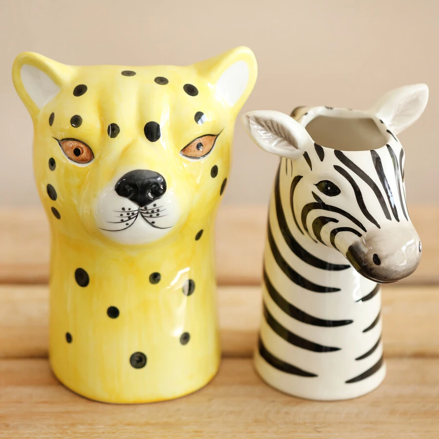 Ceramic Zebra Head Vase, H17cm 6 Ceramic Zebra Head Vase, H17cm - Image 4