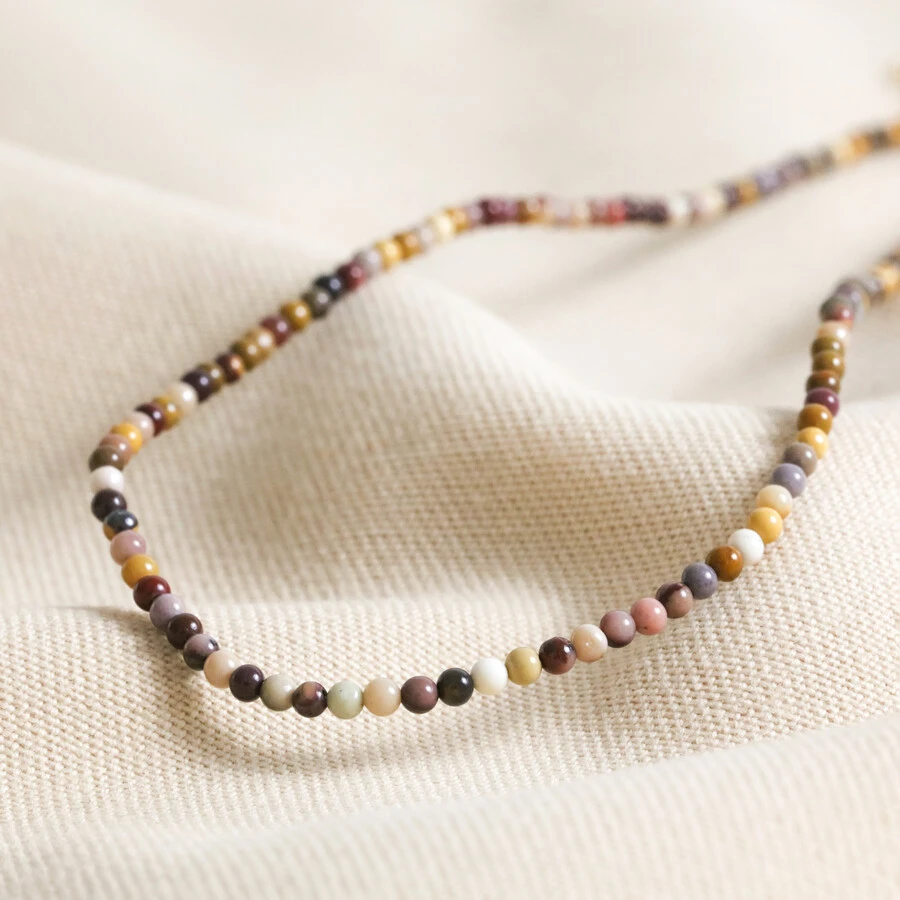 Delicate Brown Stone Beaded Necklace 4 Delicate Brown Stone Beaded Necklace - Image 2