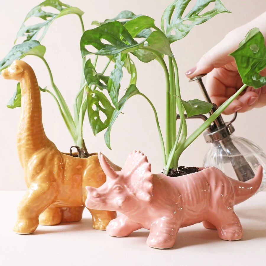 Pink Triceratops Dinosaur Planter 6 Pink Triceratops Dinosaur Planter - Image 4