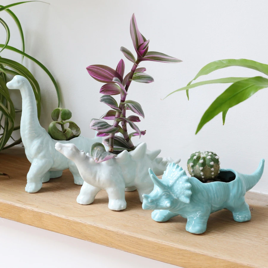 Green Diplodocus Dinosaur Planter, H8cm 4 Green Diplodocus Dinosaur Planter, H8cm - Image 2