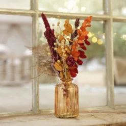 Earthly Amber Dried Flower Posy With Vase