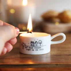 East Of India Good Friends Tea Light Holder With Handle -Jellycat Christmas Store east of india good friends tea light holder with handle 0v8a9734 900x900 1