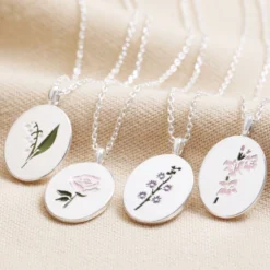 Enamel Birth Flower Necklace In Silver 14 Enamel Birth Flower Necklace In Silver -Jellycat Christmas Store enamel birth flower necklace silver 4x3a7518 900x900 1