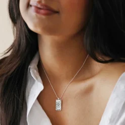 Personalised Enamel Tarot Card Necklace In Silver -Jellycat Christmas Store enamel fortune tarot card necklace silver 4x3a8585 900x900 1