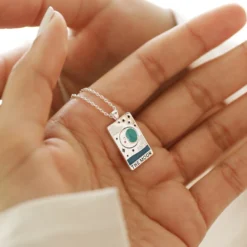 Enamel The Moon Tarot Card Necklace In Silver -Jellycat Christmas Store enamel moon tarot card necklace silver 4x3a8973 900x900 1