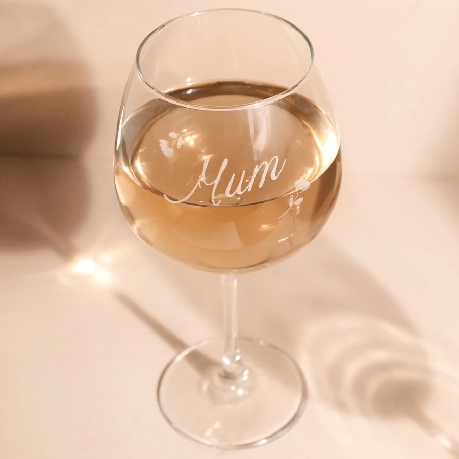 Personalised Floral Mum Balloon Gin Glass 3 Personalised Floral Mum Balloon Gin Glass