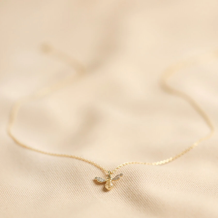 Estella Bartlett Cubic Zirconia Bee Pendant Necklace In Gold 6 Estella Bartlett Cubic Zirconia Bee Pendant Necklace In Gold - Image 4