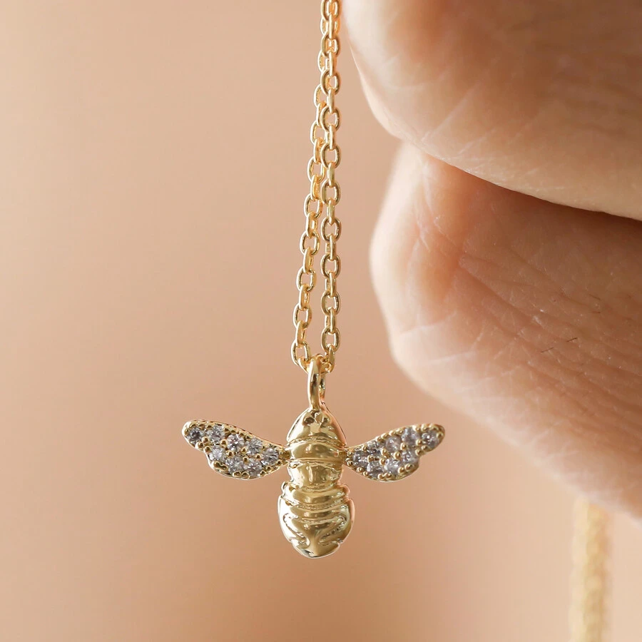 Estella Bartlett Cubic Zirconia Bee Pendant Necklace In Gold 5 Estella Bartlett Cubic Zirconia Bee Pendant Necklace In Gold - Image 3