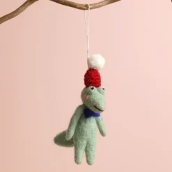 Afroart Felt Christmas Crocodile Hanging Decoration