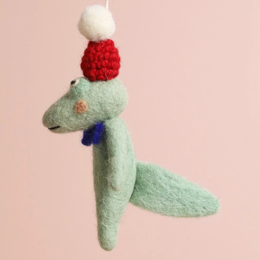 Afroart Felt Christmas Crocodile Hanging Decoration 6 Afroart Felt Christmas Crocodile Hanging Decoration - Image 4