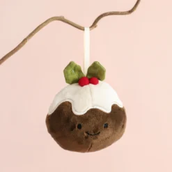 Jellycat Plush Festive Folly Christmas Pudding Decoration
