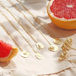 Gold Sterling Silver Cast Birth Flower Necklace -Jellycat Christmas Store gold sterling silver cast birth flower necklace o21a0610 900x900 1