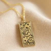 Gold The Moon Tarot Card Pendant Necklace -Jellycat Christmas Store gold the moon tarot card pendant necklace o21a2814 900x900 1