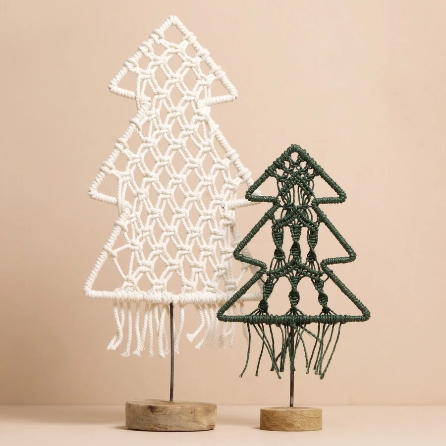 White Woven Rope Tree Ornament 7 White Woven Rope Tree Ornament - Image 5