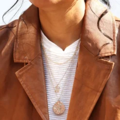 Hammered Initial Charm Necklace In Gold -Jellycat Christmas Store hammered initial charm necklace gold 0v8a4250 900x900 1