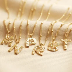 Hammered Initial Charm Necklace In Gold -Jellycat Christmas Store hammered initial charm necklace gold o21a0684 900x900 1