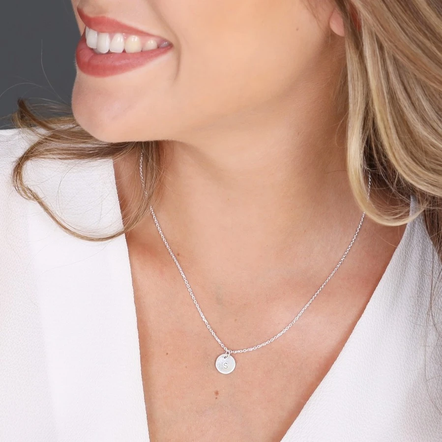 Personalised Disc Charm Initial Necklace 9 Personalised Disc Charm Initial Necklace - Image 7