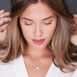 Personalised Disc Charm Initial Necklace 21 Personalised Disc Charm Initial Necklace -Jellycat Christmas Store initial disc pendant necklace 4X3A6899 900x900 1