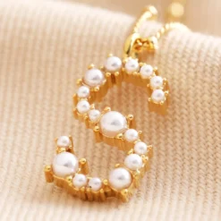 Irregular Pearl Initial Necklace In Gold -Jellycat Christmas Store irregular pearl initial necklace gold 4x3a0935 900x900 1