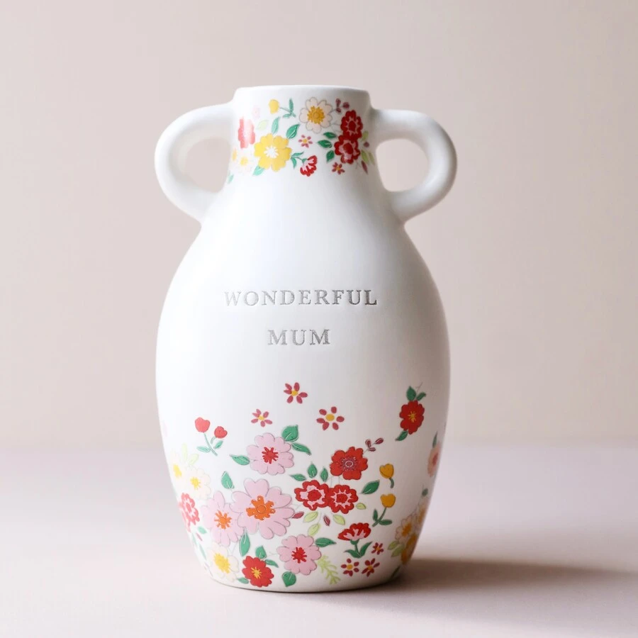 Ceramic Wonderful Mum Floral Vase, H15.5cm 3 Ceramic Wonderful Mum Floral Vase, H15.5cm