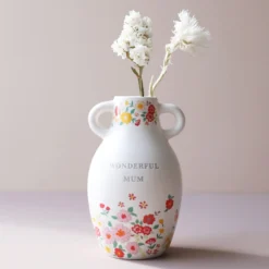 Ceramic Wonderful Mum Floral Vase, H15.5cm 9 Ceramic Wonderful Mum Floral Vase, H15.5cm -Jellycat Christmas Store large ceramic wonderful mum floral vase 4x3a1686 900x900 1