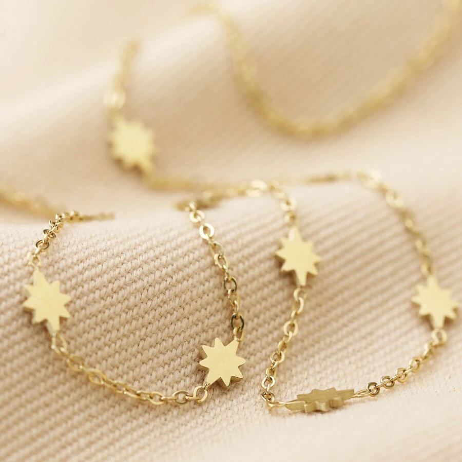 Gold Stainless Steel Long Starry Necklace 4 Gold Stainless Steel Long Starry Necklace - Image 2