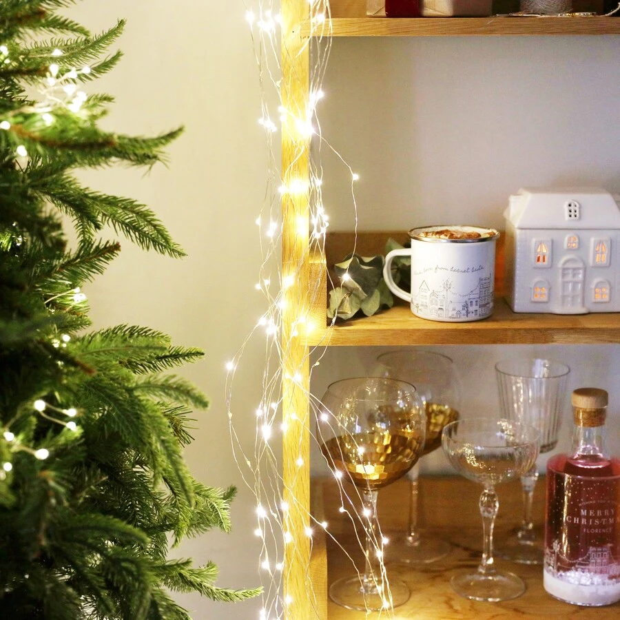 Plug In Silver Wire Waterfall String Lights 5 Plug In Silver Wire Waterfall String Lights - Image 3