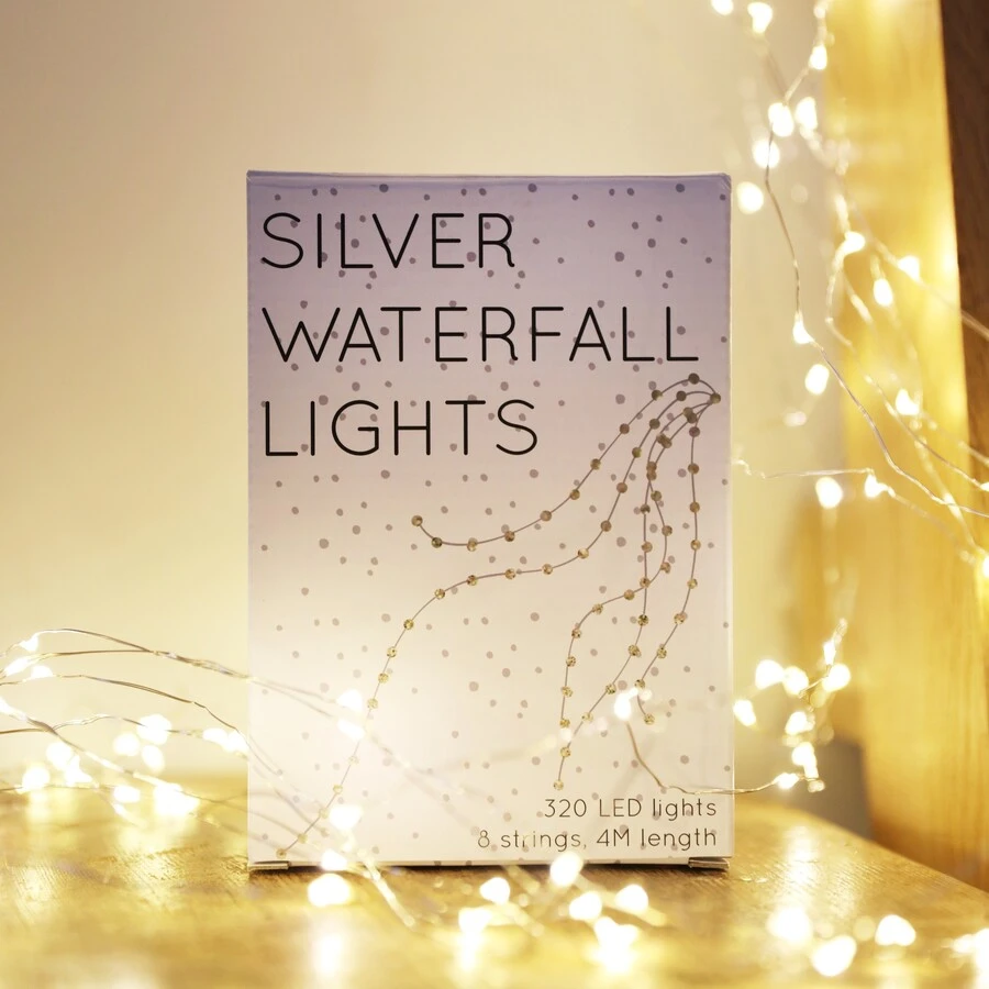 Plug In Silver Wire Waterfall String Lights 3 Plug In Silver Wire Waterfall String Lights