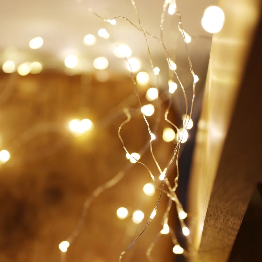 Plug In Silver Wire Waterfall String Lights 4 Plug In Silver Wire Waterfall String Lights - Image 2