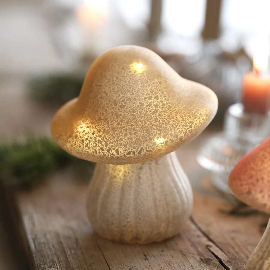 Medium Neutral Glass Mushroom Light 3 Medium Neutral Glass Mushroom Light