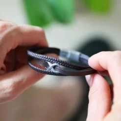 Men's Personalised Brown Leather Stainless Steel Infinity Bracelet -Jellycat Christmas Store mens personalised brown leather stainless steel infinity bracelet 0v8a8758 900x900 1