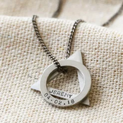 Men's Personalised Double Geometric Charm Necklace -Jellycat Christmas Store mens personalised double geometric charm necklace 0v8a7612 copy 900x900 1