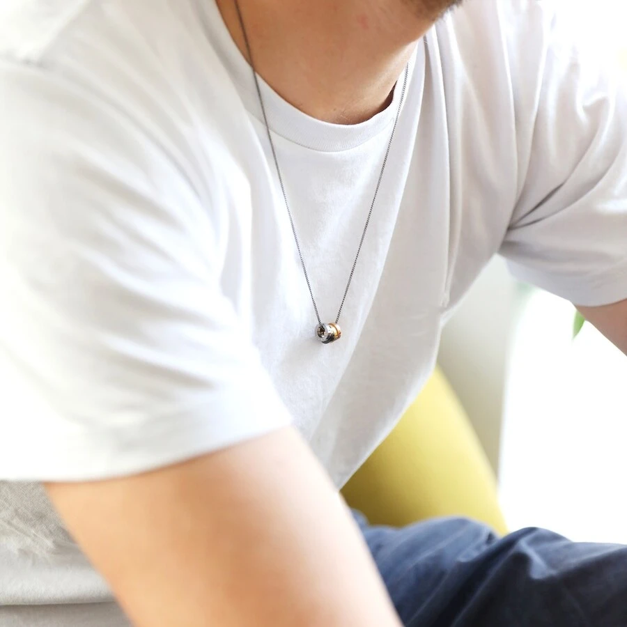 Men's Personalised Mixed Metal 'Family' Bead Necklace 9 Men's Personalised Mixed Metal 'Family' Bead Necklace - Image 7