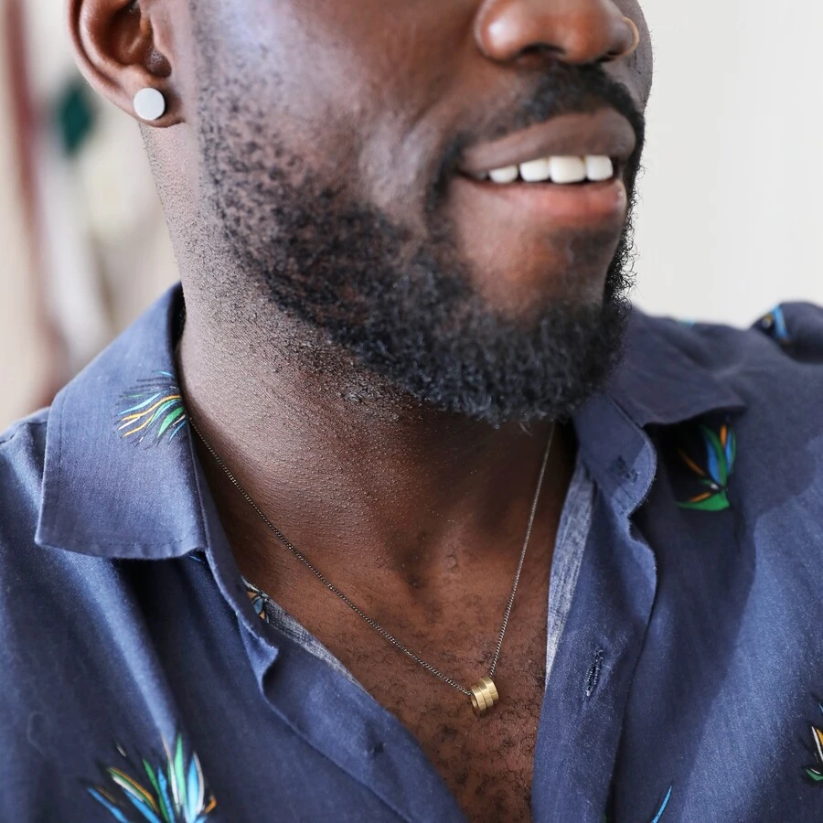 Men's Personalised Mixed Metal 'Family' Bead Necklace 4 Men's Personalised Mixed Metal 'Family' Bead Necklace - Image 2