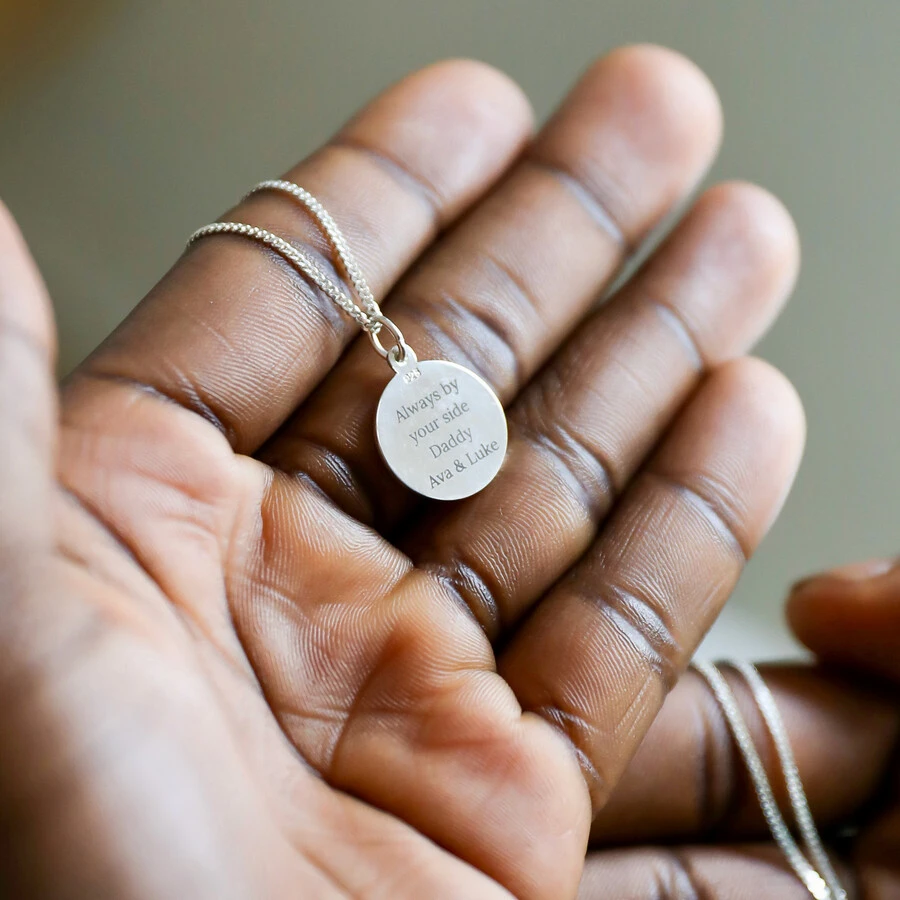 Men's Personalised Sterling Silver St Christopher Pendant Necklace 3 Men's Personalised Sterling Silver St Christopher Pendant Necklace