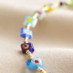 Millefiori Heart Bead Necklace -Jellycat Christmas Store millefiori heart bead necklace 4x3a5472 900x900 1