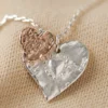 Mixed Metal Hammered Double Heart Pendant Necklace In Silver -Jellycat Christmas Store mixed metal hammered double heart pendant necklace silver 0v8a4242 900x900 1