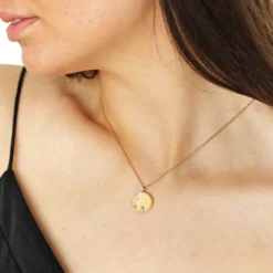 Multicoloured Crystal Daisy Disc Pendant Necklace In Gold -Jellycat Christmas Store multicoloured crystal daisy disc pendant necklace gold 4x3a7912 2 900x900 1